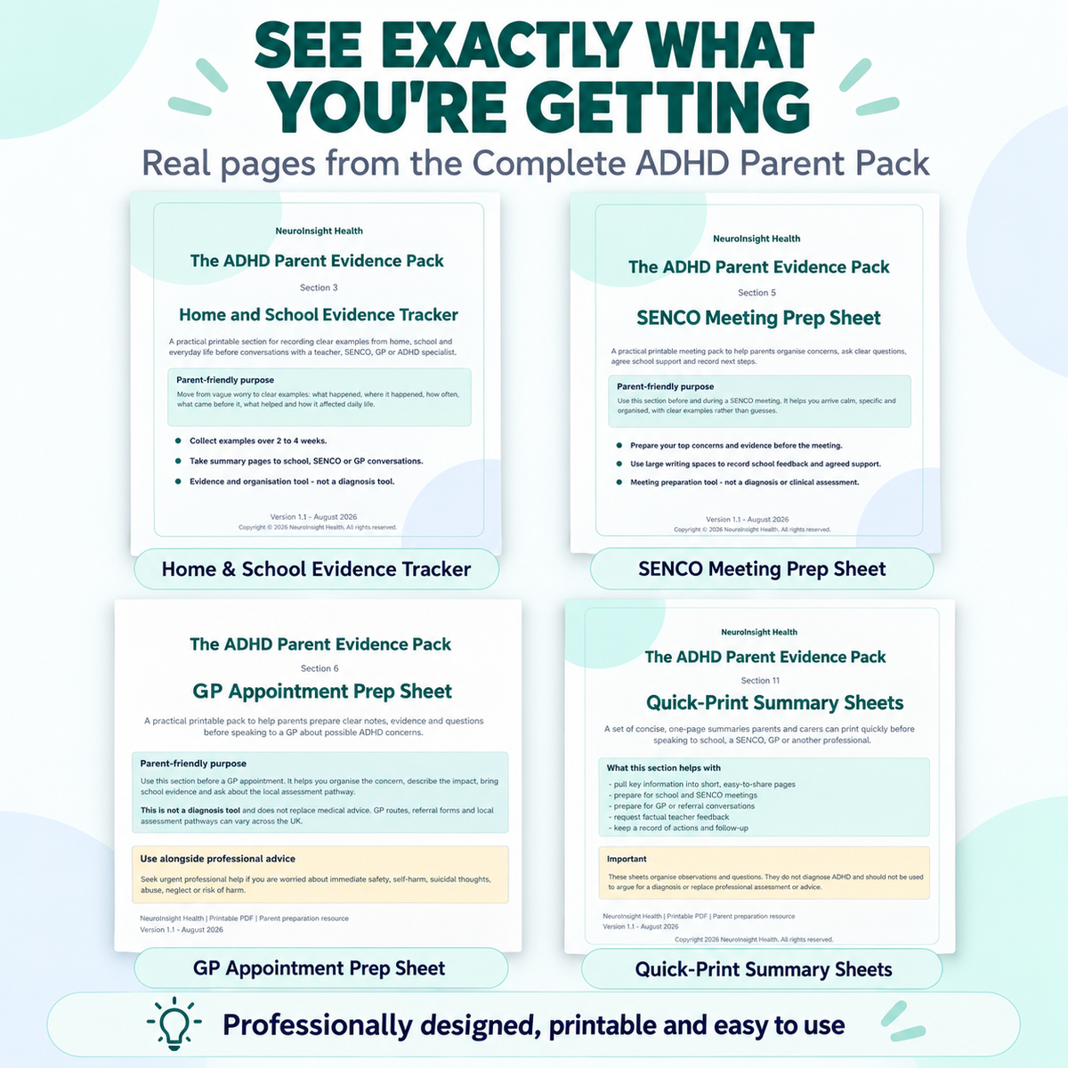 Complete ADHD Parent Evidence Pack — printable resource preview by NeuroInsight Health