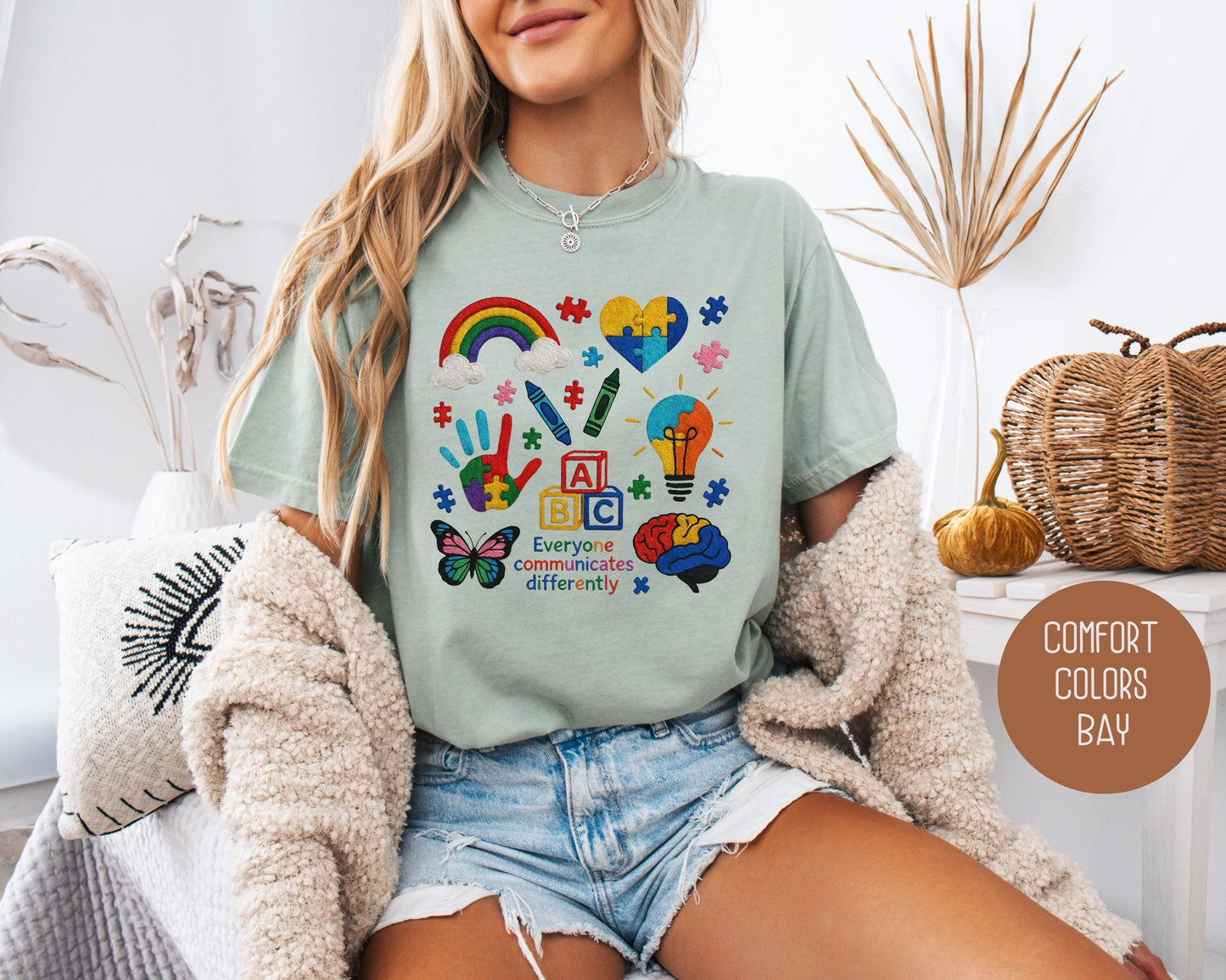 Autism Everyone Communicates Differently Comfort Colors Shirt