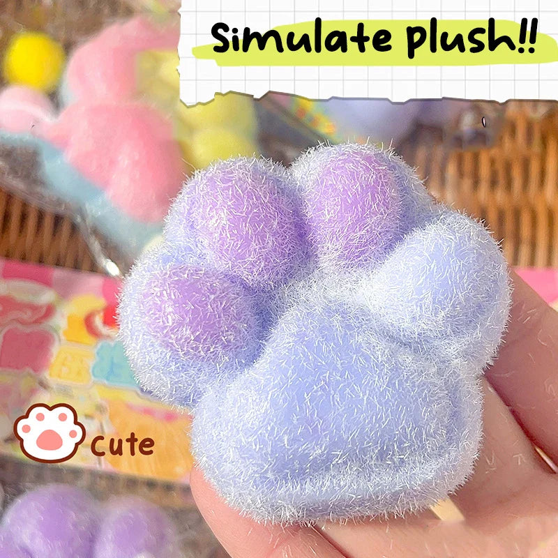 Cat Paw Mochi Squishy Fidget Toy Plush Stress Relief