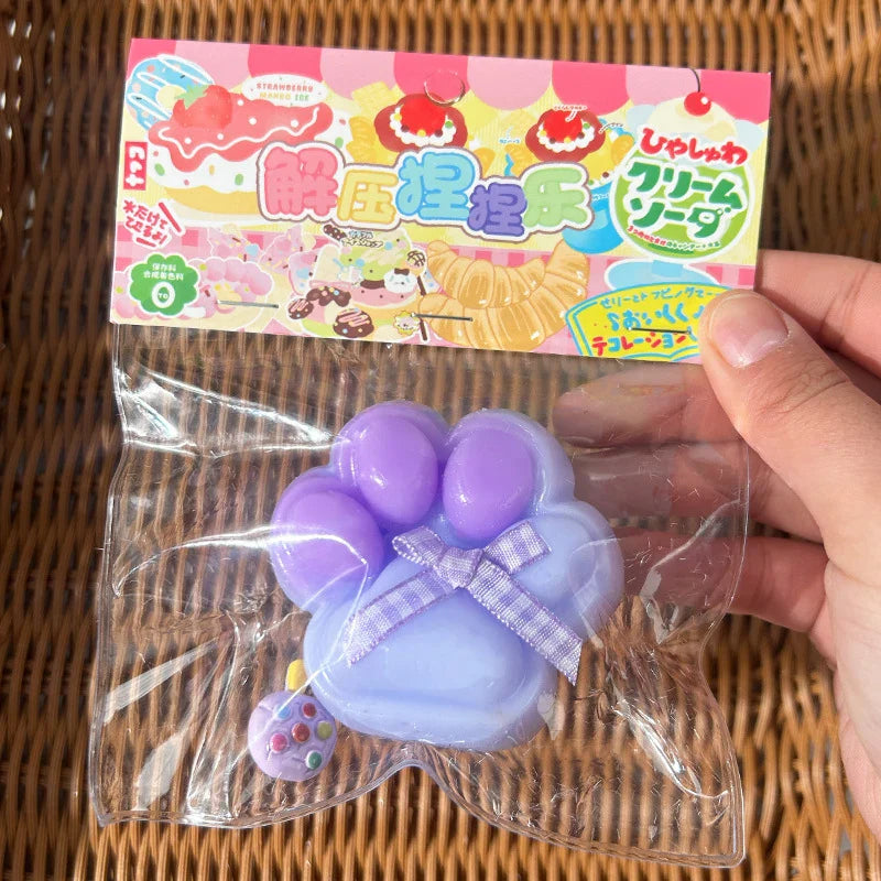 Cat Paw Mochi Squishy Fidget Toy Plush Stress Relief