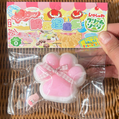 Cat Paw Mochi Squishy Fidget Toy Plush Stress Relief