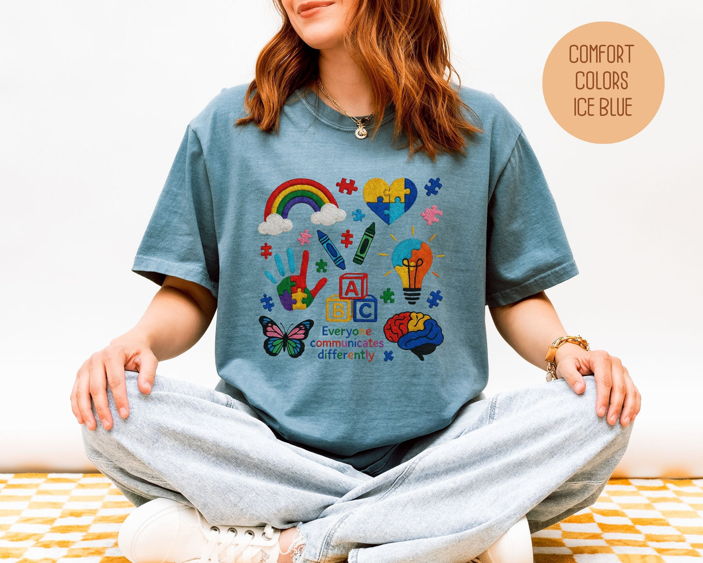 Autism Everyone Communicates Differently Comfort Colors Shirt