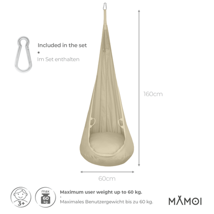 MAMOI® Swing hanging chair, Indoor hammock, Sensory swing seat for bedroom for kids, Child door swinging nest for autism, Garden egg swings for children